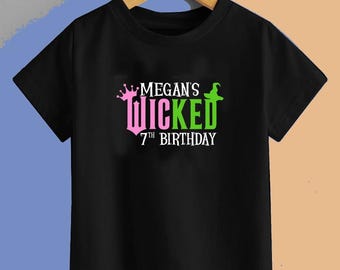 Custom Wicked Birthday Girl Tshirt | Wizard Themed Birthday Name Tees | Good Musical Theme T shirt Printing | Print Australia