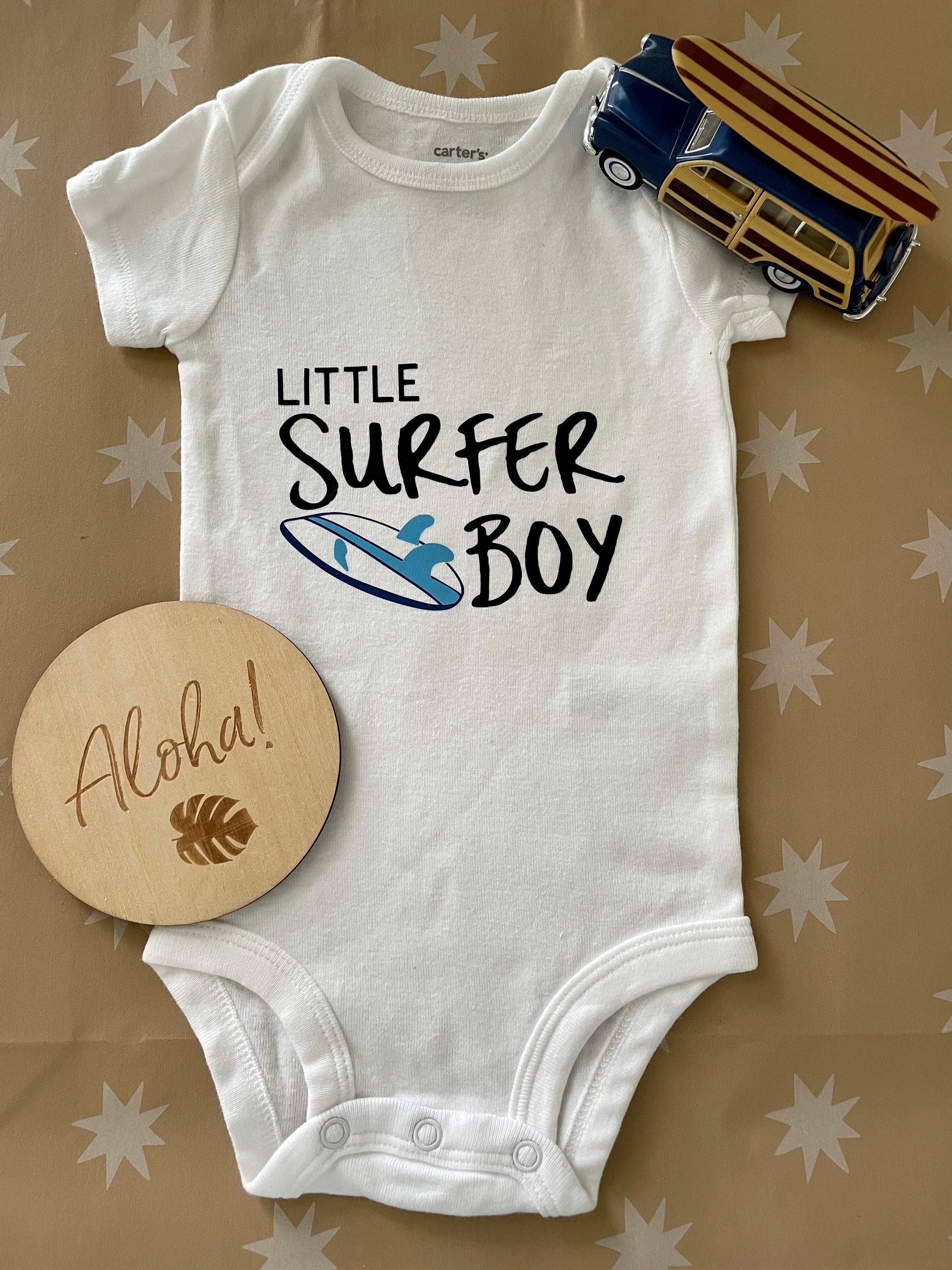 Little Surfer Boy Baby Onesie Beach Baby Surfer Baby Etsy