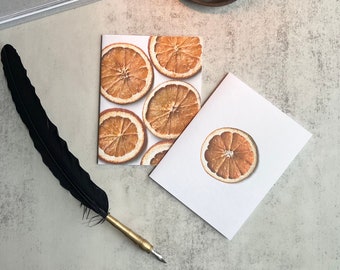 Dried Oranges Stationery Set (20 Cards + Envelopes) | Pressed Dried Oranges Fall Autumn Orange Stationery Greeting Cards