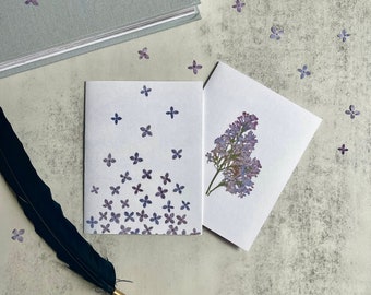 Pressed Lilac Stationery Set (Set of 20 Cards + Envelopes) | Pressed Flowers Natural Floral Pressed Lilac Stationery Greeting Card