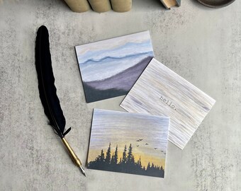 Misty Sky Stationery Set (15 Cards + Envelopes)