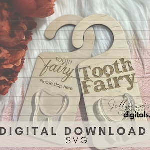 Tooth Fairy Laser File| Tooth Fairy Door Hanger SVG File | Glowforge SVG Laser Files | Laser Engrave Files | Door Hanger File