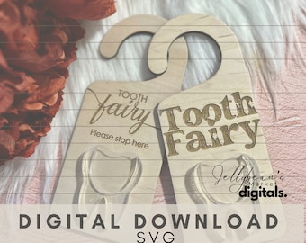 Tooth Fairy Laser File| Tooth Fairy Door Hanger SVG File | Glowforge SVG Laser Files | Laser Engrave Files | Door Hanger File
