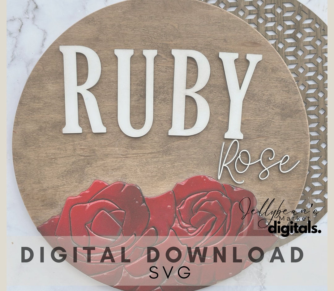 Rose Nursery Decor SVG Digital File Wooden Décor for Babys Etsy