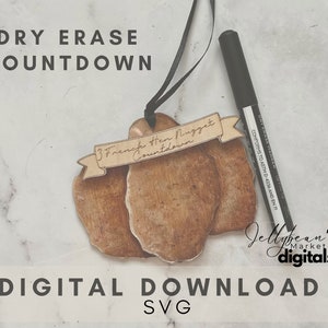 Dry erase Nugget Countdown Ornament Download | Cut file | SVG | Christmas accessories | Laser cut file | 3 French hen | Xmas design