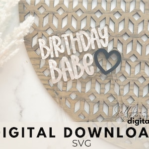 Heart Birthday Cake topper Digital Download | Cut file SVG | Cute vibes accessories | Laser cut file | Easy Acrylic Design files