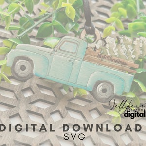 Truck Christmas Ornament SVG File: Laser Cut 3D Design (Digital Download)