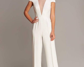 Bridal jumpsuit, Reception outfit, Rehearsal Dinner Jumpsuit