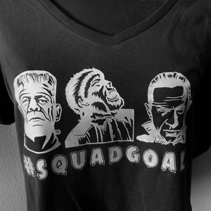 Camiseta Squad Goals / Frankenstein / Drácula / The Wolfman Classic Movie Monsters Camiseta / Horror Movie Monsters / Camisa SVG