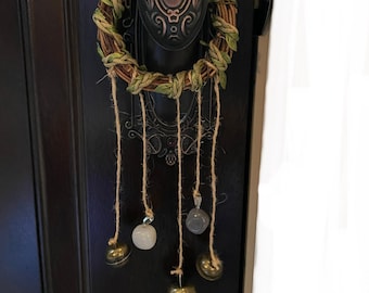 Witch Bells / Door Protection / Door Bells /  Door Chimes / Vintage Style Bells / Good Energy Charm / Crystals / Protection Spell