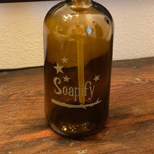 Wizard’s Soap Dispenser / Wizards Bathroom Collection / Old Apothecary Style Brown Glass Bottle / The “Soapify” Spell / Kitchen Soap