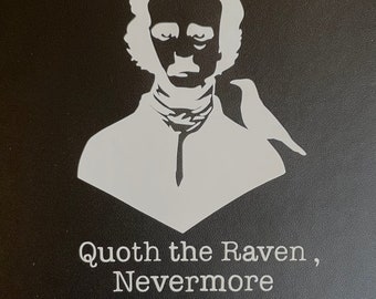 Gothic Poe Notebook / Edgar Allan Poe / Quoth The Raven Nevermore / Raven Notebook  / Crows/ Hardcover Notebook / Lined Paper / Customizable