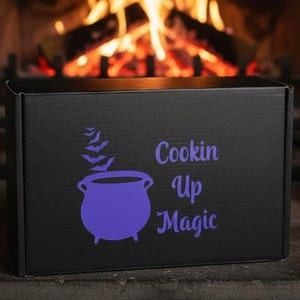 Cookin Up Magic Gift Box / Kitchen Witch Box for Goth Girls Guys / Cooking Gift / Gothic Chef Curated Gift Basket / Themed Gift Box image 1