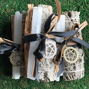 Sage Essentials Cleansing Sticks / Ethically Sourced White Sage / All Natural Sage / Ritual Cleanse / Palo Santo-Selenite-Sage / Basic Witch