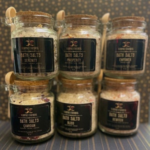 All Natural Witchy Bath Salts / Ritual Bath Soak / High Quality Dead Sea Salt / Lavender Vanilla Chamomile / Love Spell / Self Care