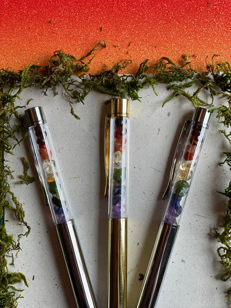 Witchy Crystal Pens / Gay Pride Pens / Garnet / Carnelian / Citrine / Jade / Lapis Lazuli / Amethyst / Unique Pen / Magical Pens / Gemstone image 2