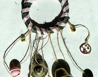 Cottagecore Edition / Premium Witch Bells / Door Protection /  Door Chimes / Vintage Style Bells / Energy Charm / Crystals / Cats & Moons