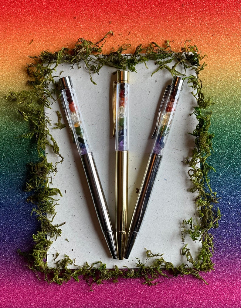 Witchy Crystal Pens / Gay Pride Pens / Garnet / Carnelian / Citrine / Jade / Lapis Lazuli / Amethyst / Unique Pen / Magical Pens / Gemstone image 3