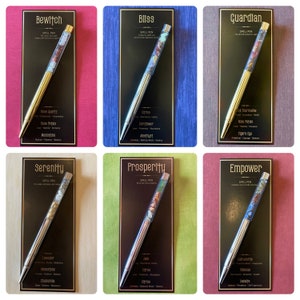 Witchy Spell Pens / Bezaubernder Liebeszauber / Schutz / Gelassenheit / Glück / Wohlstand Glück / Ermächtigen / Kristalle / Einzigartiger Stift / Magisch