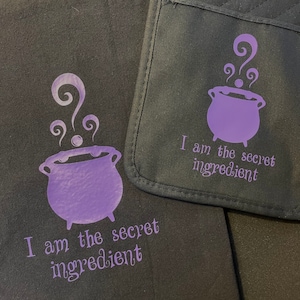 Funny Potholder / I Am The Secret Ingredient / Witchy Potholder Oven Mitt / Cauldron Kitchen Mitt / Custom SVG Potholder