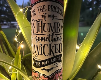 Vaso con forma de murciélago / Taza con forma de murciélago vampiro / Something Wicked This Way Comes / Pastel Goth / Vaso aislado de 20 oz / Vaso estrecho con pajita