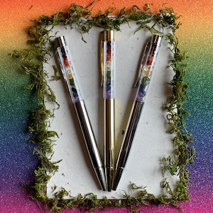 Witchy Crystal Pens / Gay Pride Pens / Garnet / Carnelian / Citrine / Jade / Lapis Lazuli / Amethyst / Unique Pen / Magical Pens / Gemstone