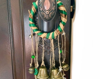 Premium Witch Bells / Emerald Green / Sapphire Blue / Door Protection / Door Bells /  Door Chimes / Vintage Style Bells / Good Energy Charm