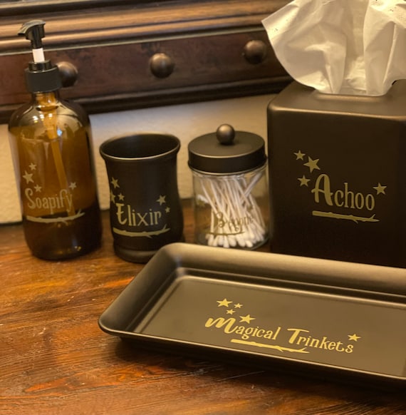 Ensemble 6 Pièces Salle De Bain - Distributeur Savon, Porte-Brosses, Tasse Et Pot à Cotons
