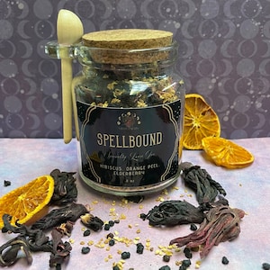 Spellbound Tea / Deep Pink Tea / Hibiscus / Orange Peel /  Elderberry / Loose Leaf / Gothic Kitchen / Cottagecore Witch / Non Caffeinated