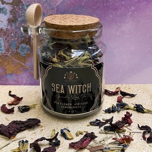 Sea Witch Tea / Purple Tea / Butterfly Pea Flower / Lemongrass / Hibiscus / Loose Leaf / Gothic Kitchen / Cottagecore / Non Caffeinated Tea