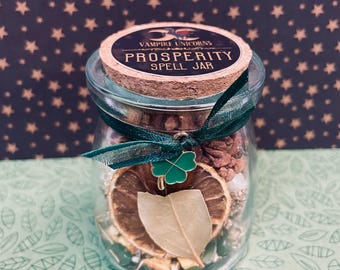 Prosperity Spell Jar / Good Luck / Money Spell / Good Intentions / Gemstones / Herbs / Magical Properties / Witchy Spell Kit / Ritual Spells