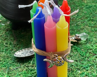 Ritual Zauberkerzen / Mini Glockenspiel Kerzen / Alter Kerzen / Intention Kerzen Set / 9 Stück Pack - Set / Ritual Werkzeuge / Pagan Wicca Witch