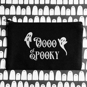 Organizador de bolsa de maquillaje fantasma / Ooo Spooky / Bolsa de cosméticos gótica / Bolsa de viaje embrujada / Estuche de lápices / Embrujos / Bolsa de terror / Organizador de monedero