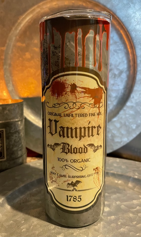 Vampire Tumbler Cup / Vampire Bats Mug / Vampire Blood Tumbler / Gothic Tumbler / 20 Oz Insulated Tumbler / Skinny Tumbler with Straw