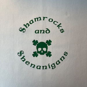 St Patricks Dish Towel / Shamrocks And Shenanigans / SVG Kitchen Towel / Gothic Decor / St Paddy St Patty Tea Towel / Goth Irish / Celtic