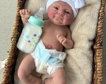 Hand Painted Silicone Preemie Baby Doll, Weighted, Drink & Wet System