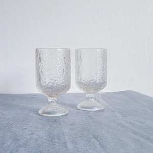 Set of 2 Vintage Indiana Glass Crystal Ice Goblets | Timeless Design