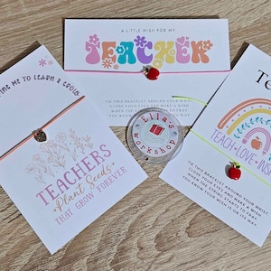 DIGITAL download - Teacher Seed & Wish Bracelet Backing Card