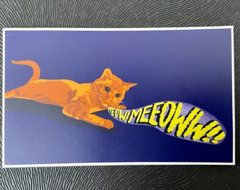 Pop art orange cat sticker