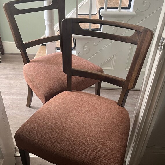 Pair of Upholstered Sprung Comfortable Dining Chairs Pair of Wooden Chairs Etsy UK