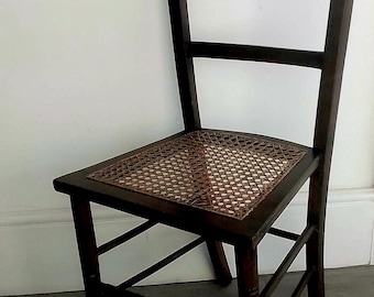 Vintage Ladder Back Wooden Chair with Cane Seat