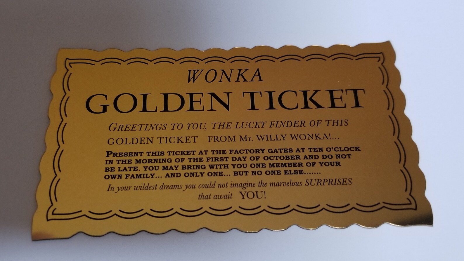 Framed Golden Ticket Wonka Bar and Wrapper Etsy