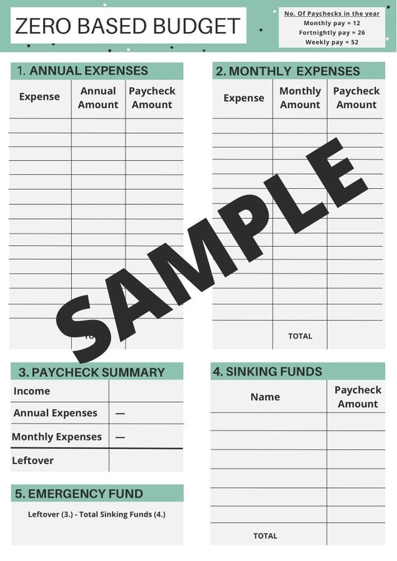 Zero Based Budget Worksheet 40 Best Zero Based Budget Templates (Word