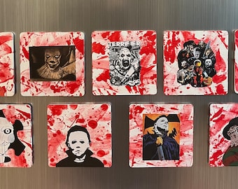 White Blood Splatter Horror Magnets