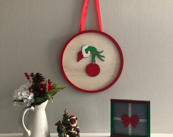 Grinch Hand Christmas Wall Hanger