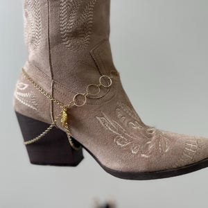 Handmade Gold Boot Charm | Western Cowgirl Boot Chain Accessory