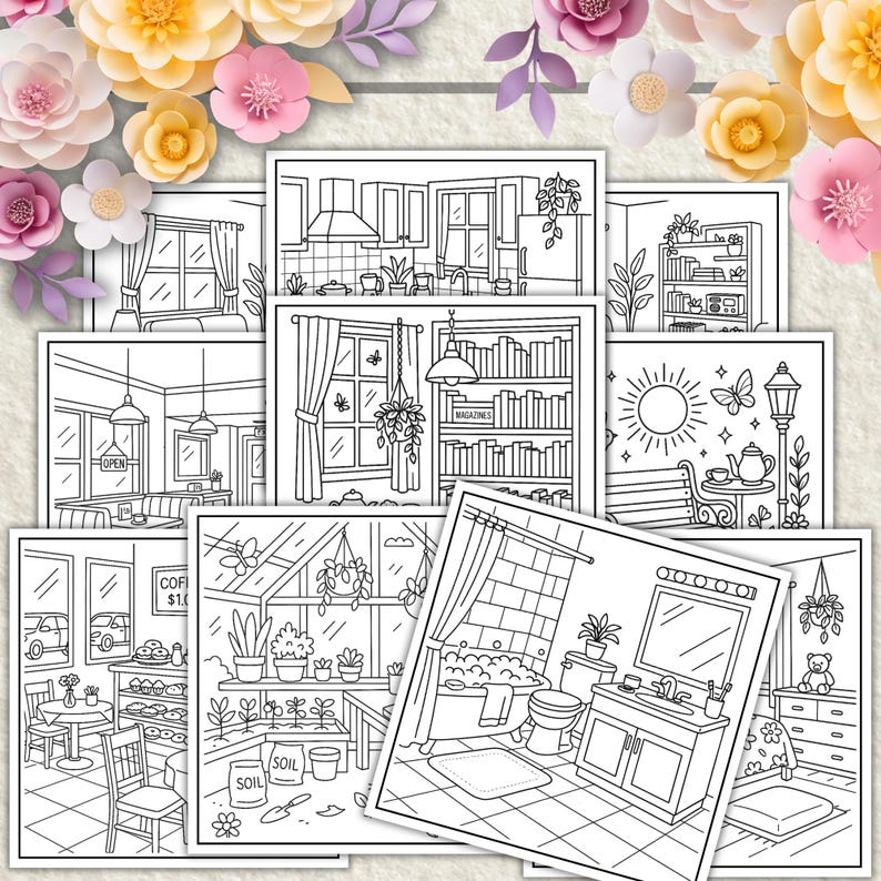 Cozy Corners Coloring Pages: 10 Printable Designs (PDF Download) - Etsy