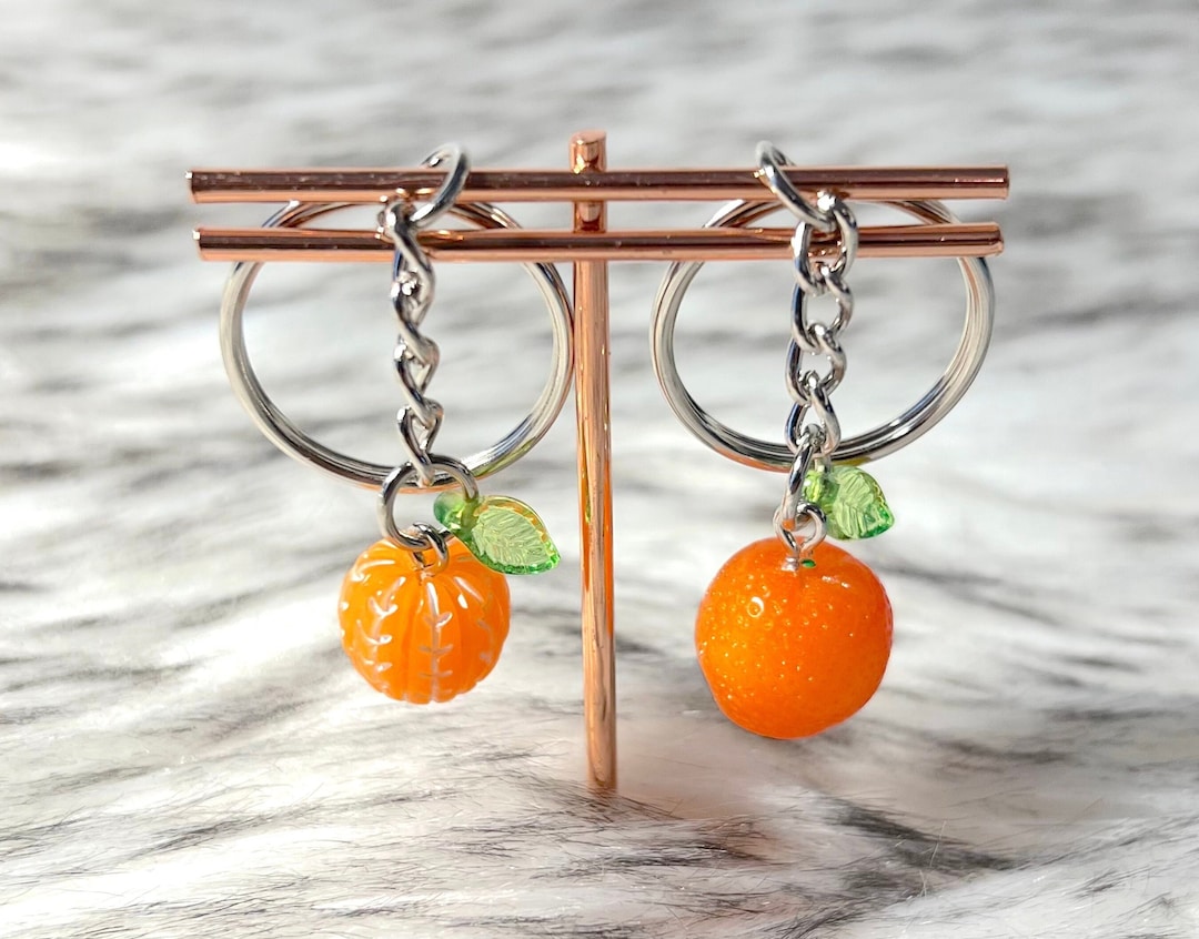 Orange Keychain Tangerine / Clementine / Mandarin Keychain Whole and
