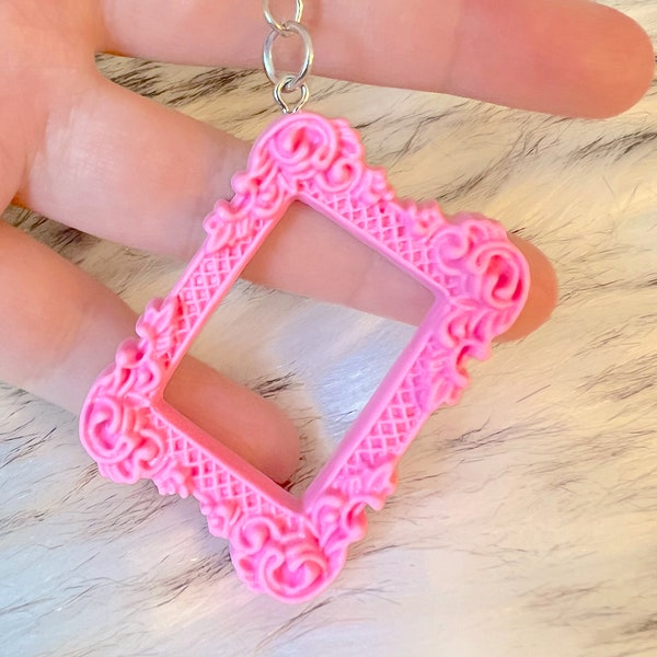Mini Venetian Frame Keychain - Photo Frame Keychain in Pink, Light Pink, Yellow, and Sky Blue - Picture Frame Key Chain