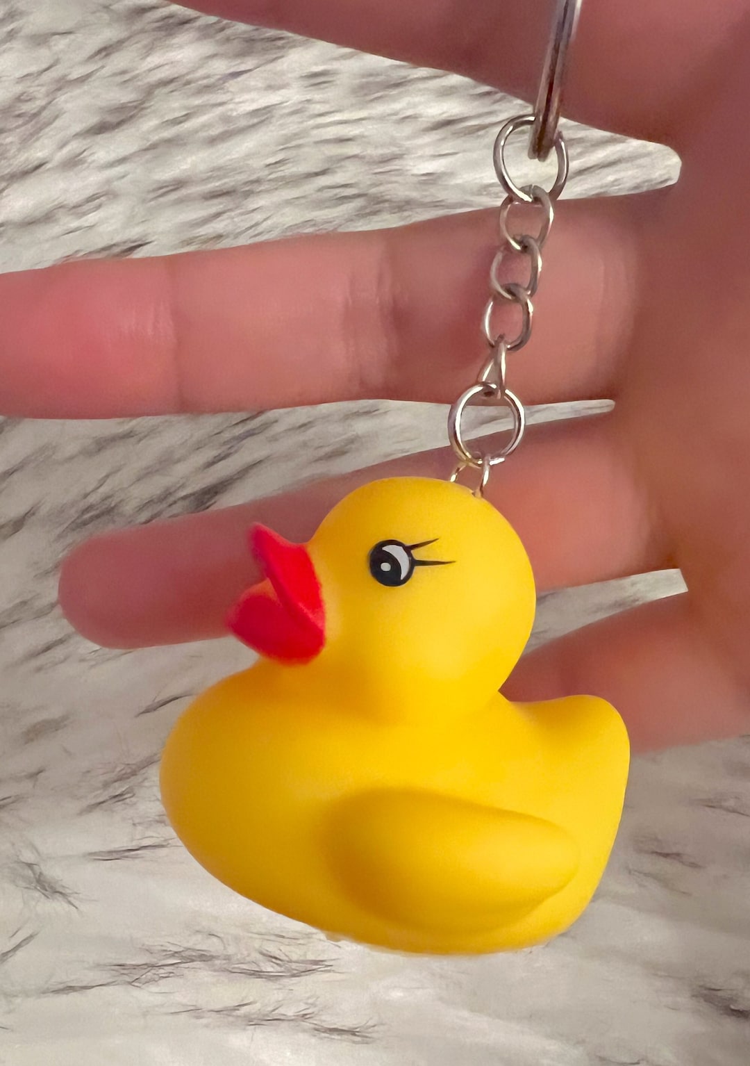 Rubber Duck Keychain Squeeze to Quack Yellow Rubber Duck Etsy